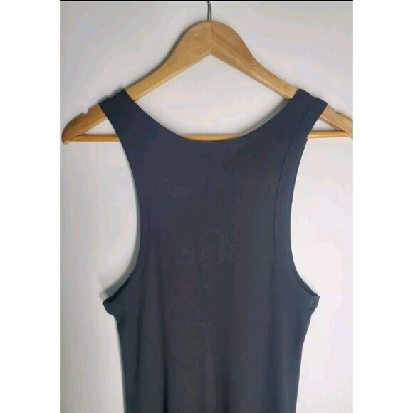 AYR The Metro Bodycon Black Maxi Tank Dress L Sleeveless Ribbed Knit Pima Cotton - Picture 5 of 6